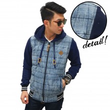 Jacket Denim Washing Dacron Stripe