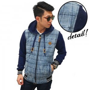 Jacket Denim Washing Dacron Stripe
