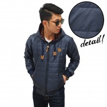 Jacket Puffer Square Motif Navy