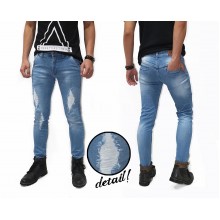 Jeans Ripped Three Destroyed Kakkoii Soft Blue