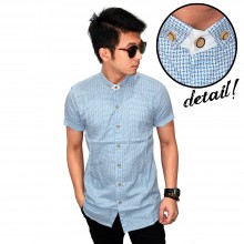 Kemeja Short Small Webbing Blue