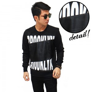 Sweatshirt Brooklyn Middle Leather Black