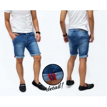 Celana Pendek Jeans Double Stripe Blue