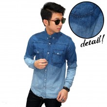 Kemeja Denim Long Blue Sky Gradation