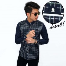 Kemeja Flannel Skull Button Green