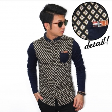 Kemeja Gold Diamond Sleeve Knit