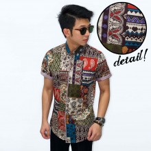 Kemeja Short Batik Perca Modern