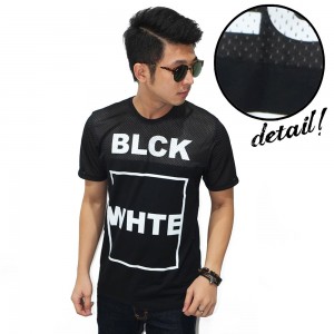 Mesh T-Shirt Black And White
