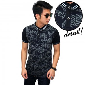 Polo Ethnic Paisley Pattern Black