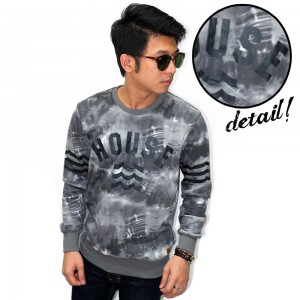 Sweatshirt House Smoke Printing Grey