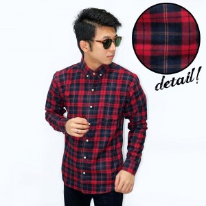 Kemeja Flannel Wallace Modern Tartan Red
