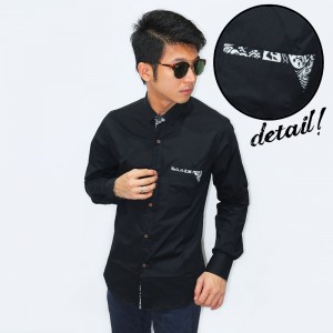 Kemeja Pocket List Batik Black