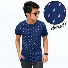 Thunderbolt Pattern Navy Tee