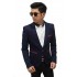 Blazer Casual Navy With Polkadot Maroon