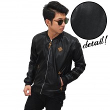 Bomber Jacket Leather Essential Black