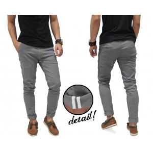 Celana Panjang Chino With Ribbon List Silver