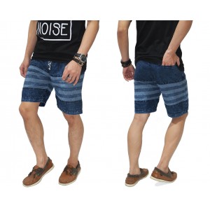 Celana Pendek Denim Acid Middle Stripe Blue