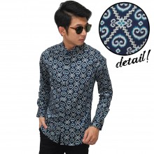 Kemeja Batik Ikat Modern Navy
