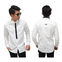 Kemeja Formal Fake Tie White
