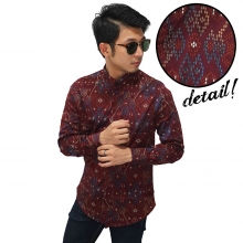 Kemeja Batik Songket Classic Maroon