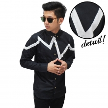 Kemeja Panjang Heartbeat Black