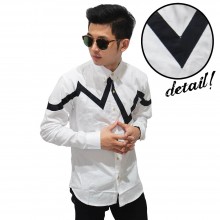 Kemeja Panjang Heartbeat White