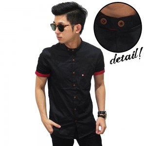 Kemeja Pendek Shanghai Casual Black