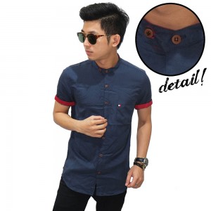 Kemeja Pendek Shanghai Casual Navy