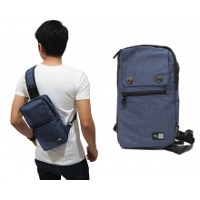 Shoulder Bag Plain With Double Button Navy