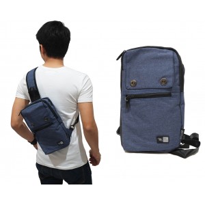 Shoulder Bag Plain With Double Button Navy