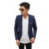 Blazer Casual Leaf Emboss Navy