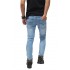Jeans Ripped Extreme With Patch Kakkoii Light Blue
