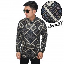Kemeja Batik Songket Anyaman Black