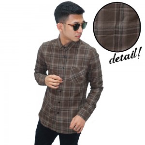 Kemeja Flanel Classic Tartan Square Brown