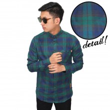 Kemeja Flanel Hunting Tartan Green Blue