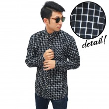 Kemeja Flanel Zig Zag Black