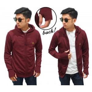 Knit Hoodie Fingerless Maroon