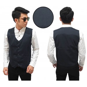 Vest Formal Stripe Black