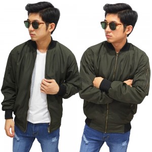 Jaket Bomber Parasut Dark Green