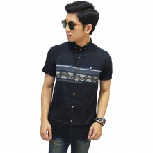 Kemeja Pendek Middle Block Songket Black