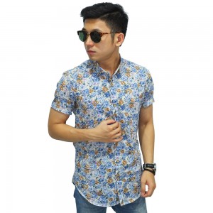Kemeja Pendek Summer Floral Blue