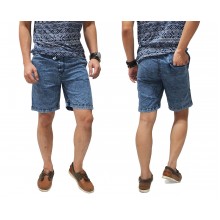 Celana Pendek Denim Acid Wash Blue