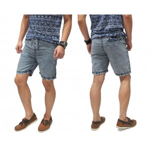 Celana Pendek Denim Acid Wash Grey