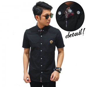 Kemeja Pendek Polos Hitam