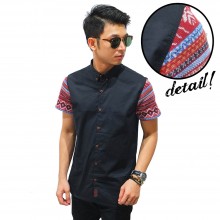 Kemeja Pendek Sleeve Knit Tribal