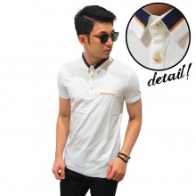 Polo Premium With Gold Ribbon White