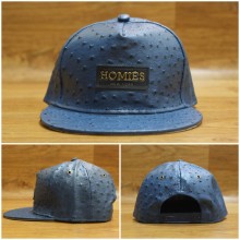 Topi Snapback Leather Homies New York Navy