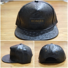 Topi Snapback Leather Homies New York Black