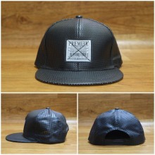 Topi Snapback Leather Net Black