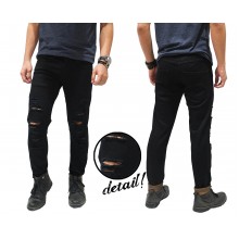 Jeans Ripped Extreme Distressed Kakkoii Black